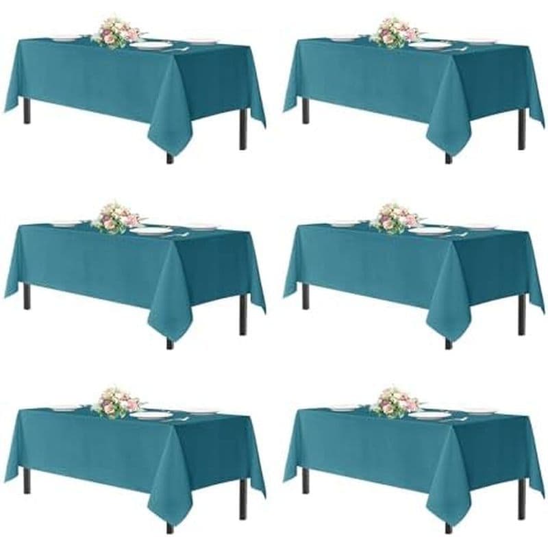 Toalhas De Mesa sancua Royal Blue Para Mesas Retangulares De 6 Pés , Pacote Com 6-60x102 Polegadas-Toalha De Tecido Lavá