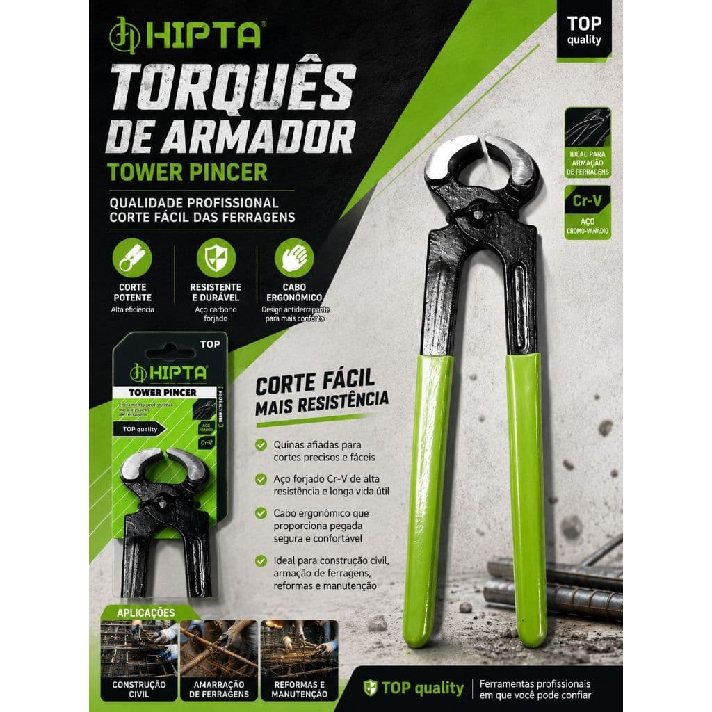 Alicate Turquesa Profissional Resistente Torquês Corta Arames Construção 8" Polegadas