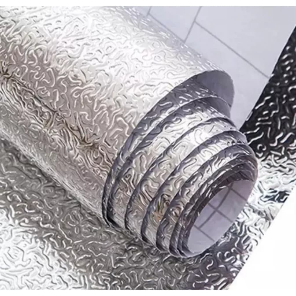 Rolo Metalizado Adesivo Forro A Prova Água Cozinha Balcão Gaveta Prateleira Auto Colante Impermeável Metálico 2mX40cm
