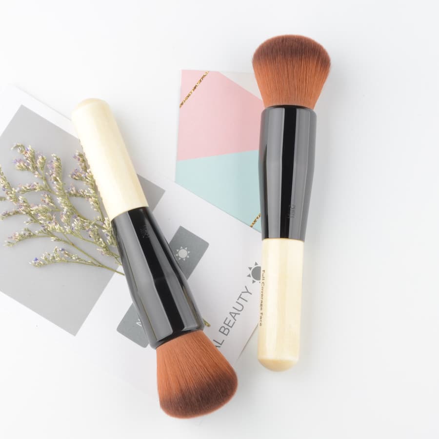 BB mesmo estilo cabeça redonda fundação escova Blush escova de madeira branca lidar com escova mágica multifuncional pin