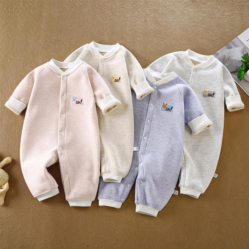 Macacão de bebê forro de lã espessamento outono inverno novo estilo macacão das mulheres dos homens macacão do bebê roup