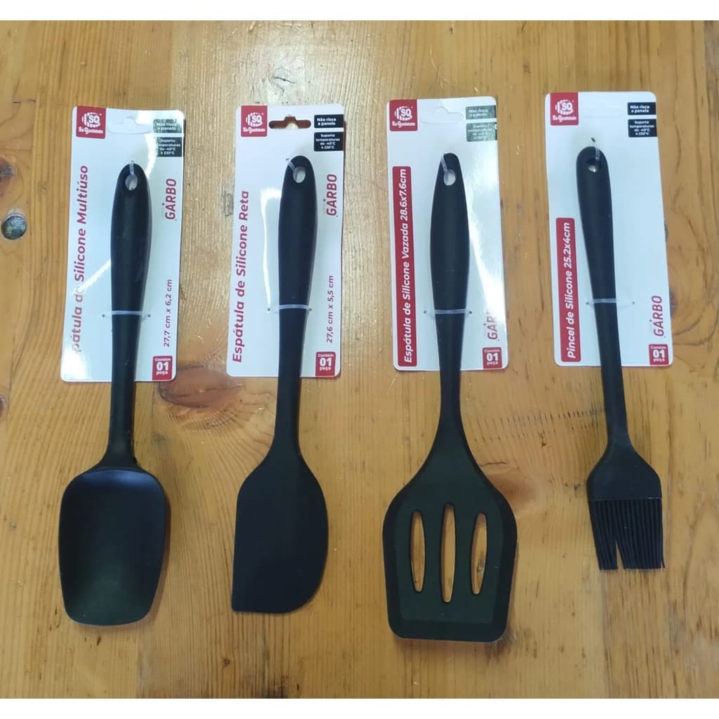 Kit Silicone Espátulas E Pincel Multiuso Para Cozinha