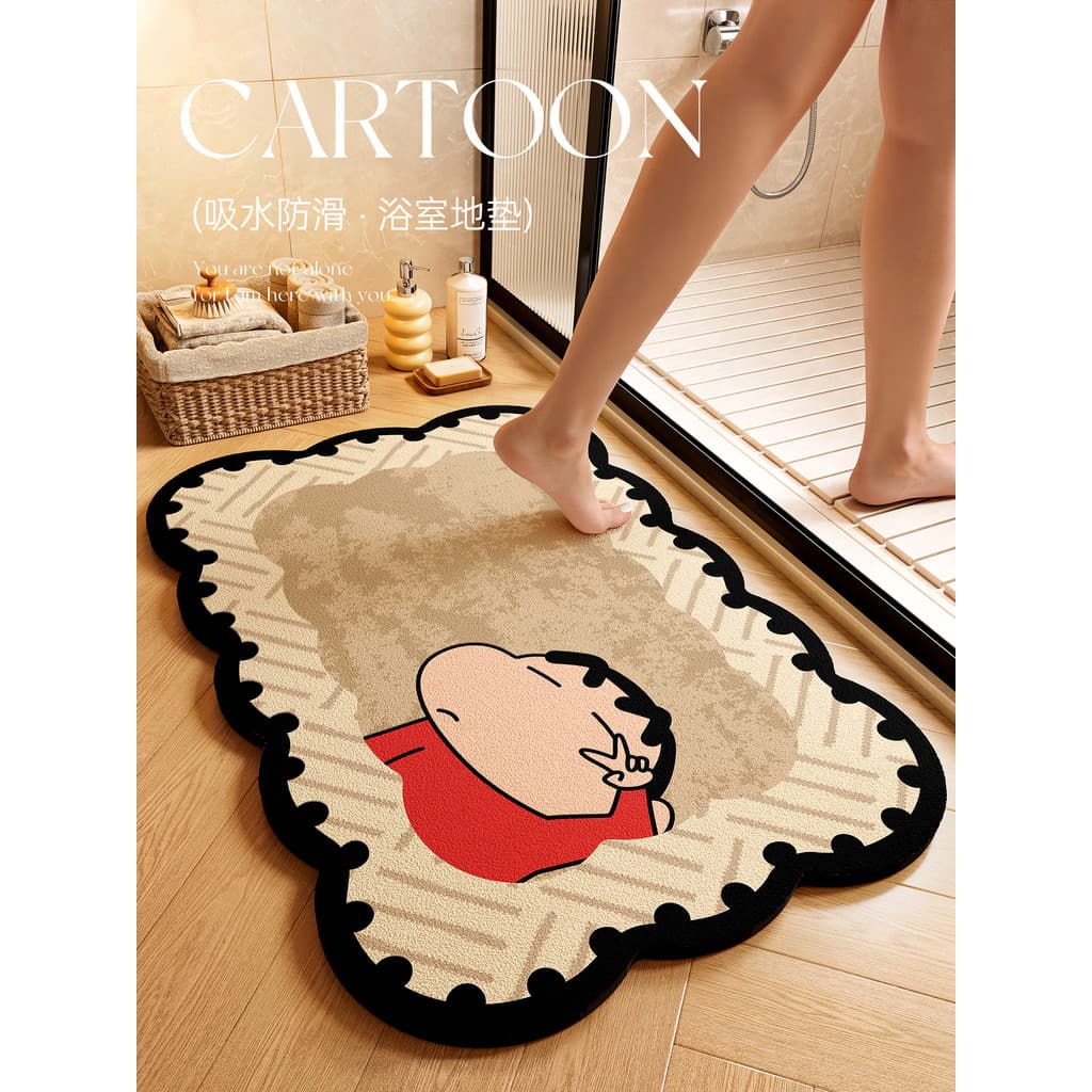 Tapete de chão de lama de diatomáceas macio, porta de banheiro, absorve água, antiderrapante, secagem rápida, tapete de