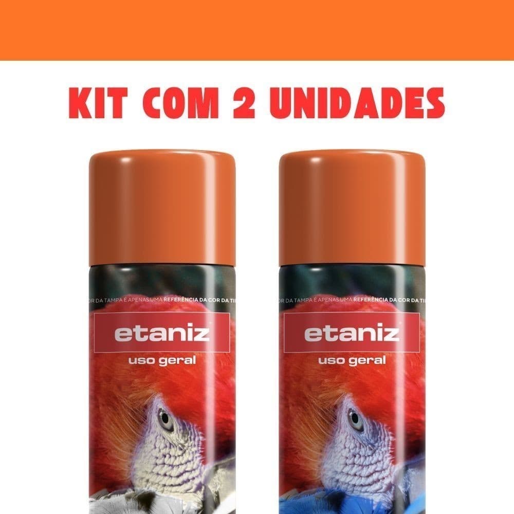 Kit 2 Tinta Spray Laranja 400ml Uso Geral Etaniz Oferta