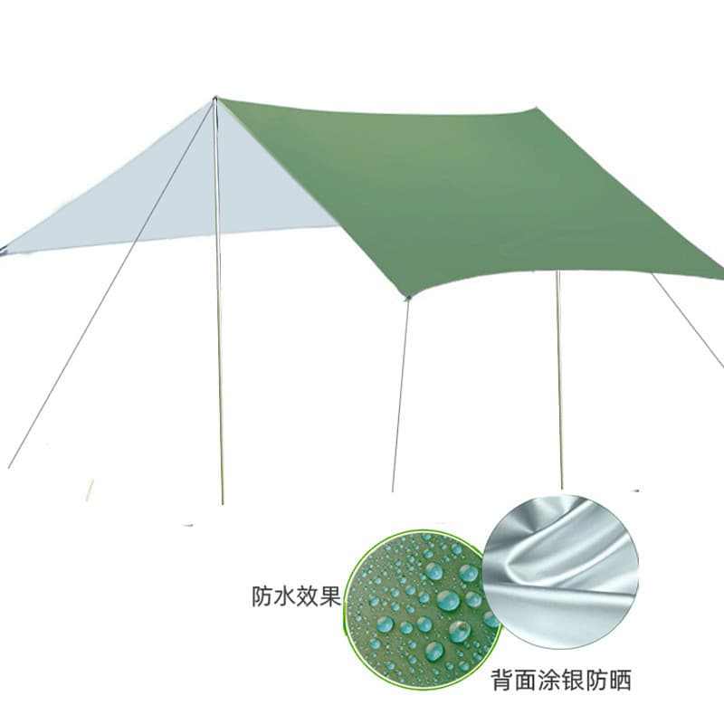 Tenda ao ar livre praia pára-sol à prova de chuva com pólo dossel 3m pesca piquenique acampamento pérgula pano de chão à