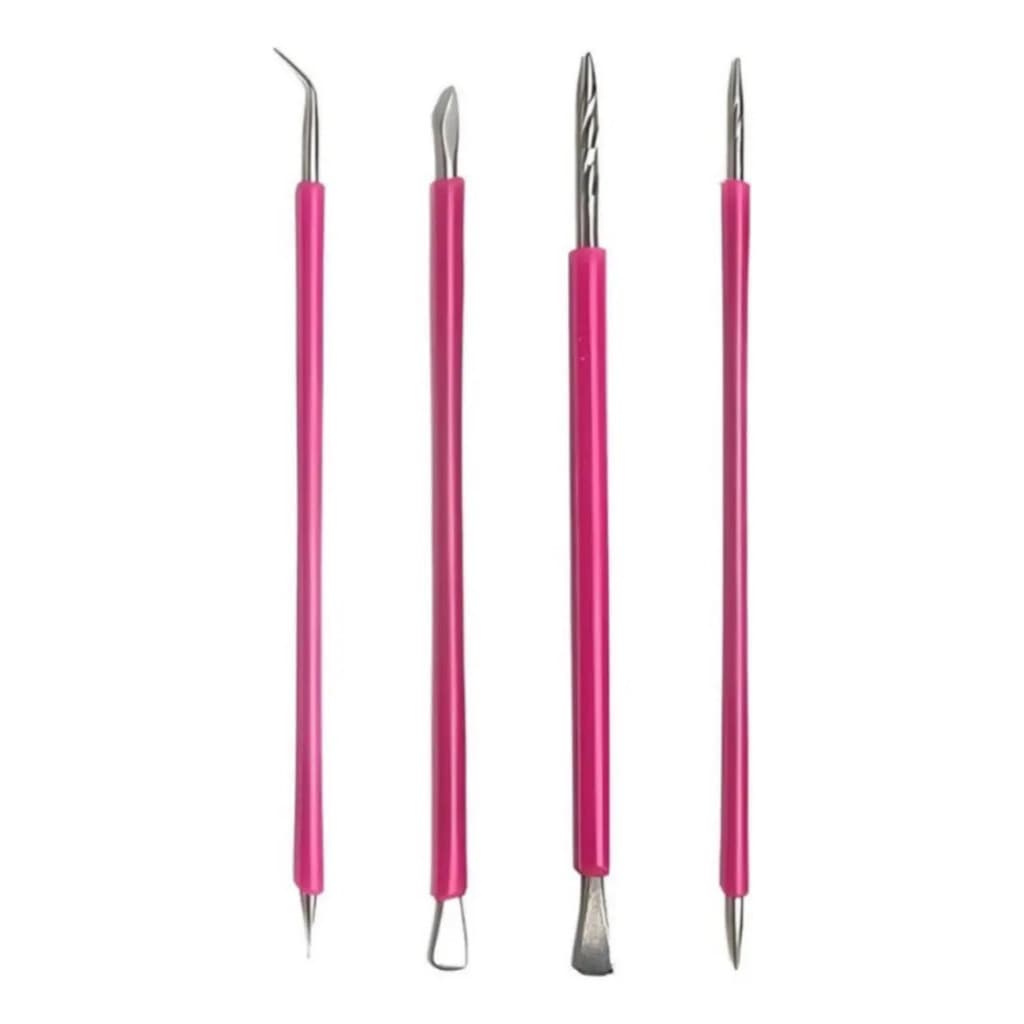 Kit 4 Palito Espátula Mista Manicure Cutelaria Desencravador