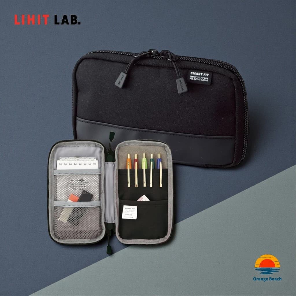 Lihit Lab SMART FIT ACTACT Estojo Compacto A-7687 Slim 20mm Para 12 Canetas 4 Cores/Poliester