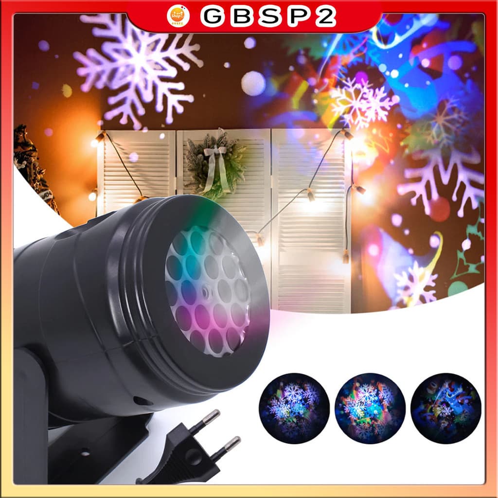 Projetor Refletor Natalino de LED 4 Funções Bivolt Natal Decoração Casa Jardim Flocos de Neve Indoor  Prova D'água