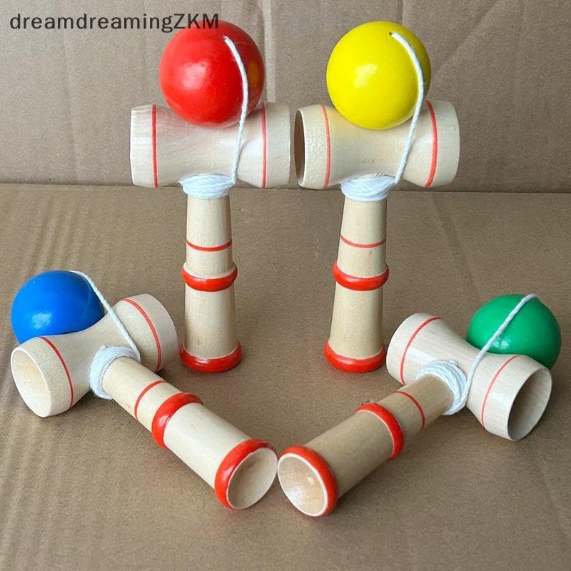 [Dreaming] Brinquedo De Madeira Profissional Hábil Bola De Malabarismo Pegar Em Copo Jogo Tradicional Mão Olho Coordenaç