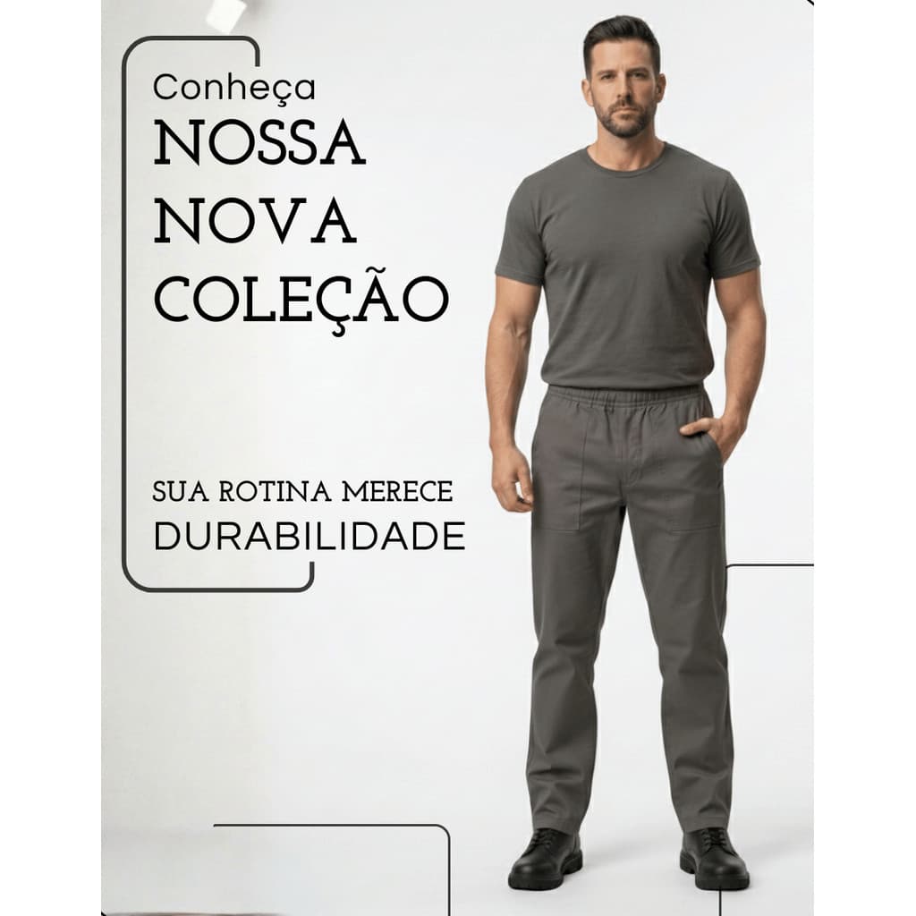 Calça Brim Trabalho Pesado Uniforme Pedreiro Mecânico Obra