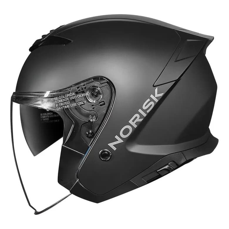 Capacete Norisk City Monocolor Preto Fosco Aberto C/óculos