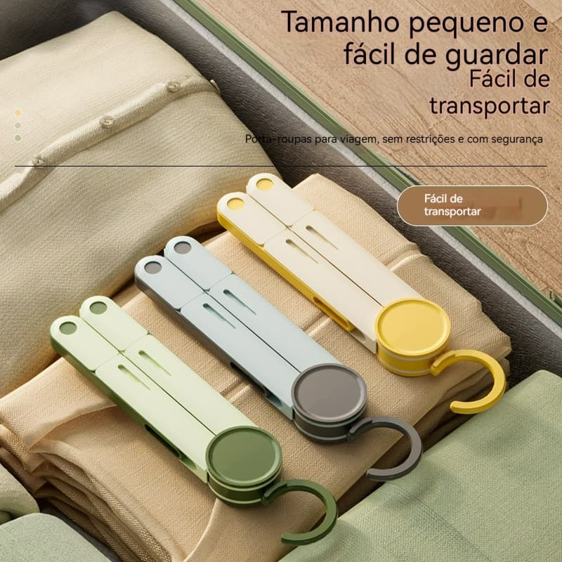 Conjunto de 3 Cabides Dobráveis de Viagem Cabides Multifuncionais Portáteis