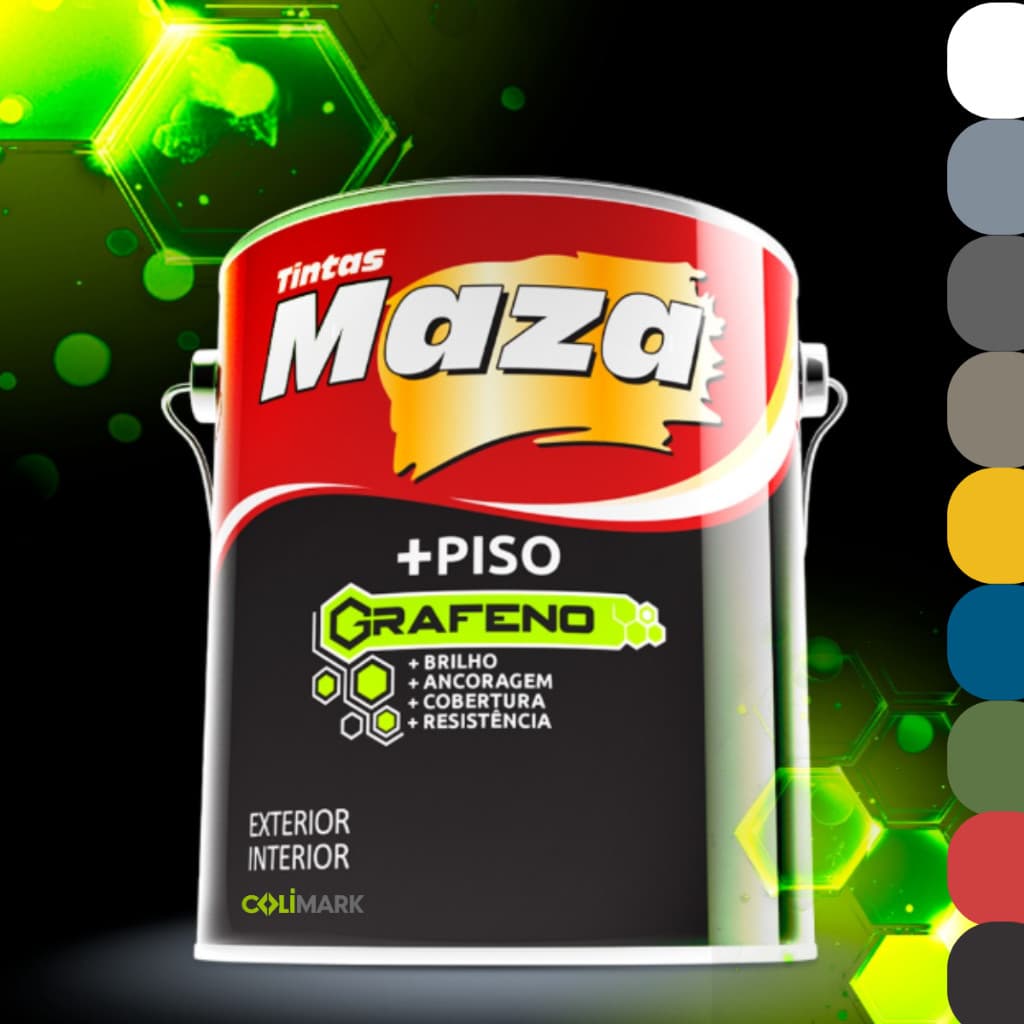 Tinta para Piso Mais Piso Grafeno 3,6L Maza - Todas as Cores Disponiveis
