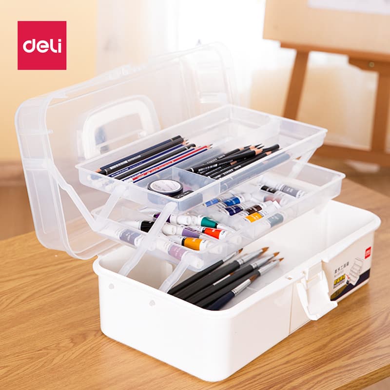 Frete grátis Deli 68303 Art Toolbox para pintura manicure dedicada multifuncional desenho caixa de ferramentas de armaze