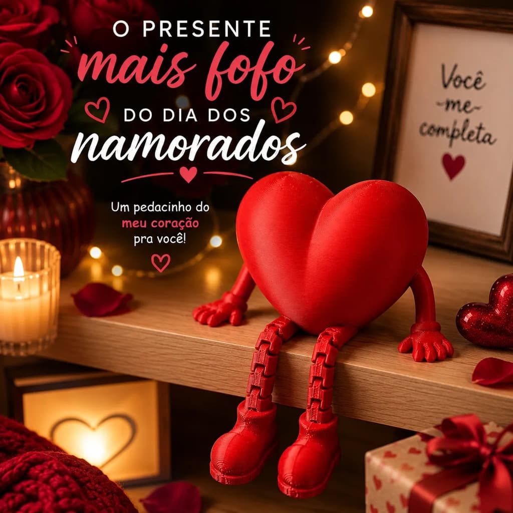 Coração De Enfeite Decorativo Ajustavel Articulado