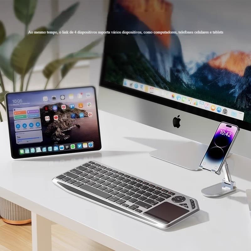 【Ferramenta de escritório】Teclado sem fio Bluetooth com touchpad | kit teclado e mouse integrado