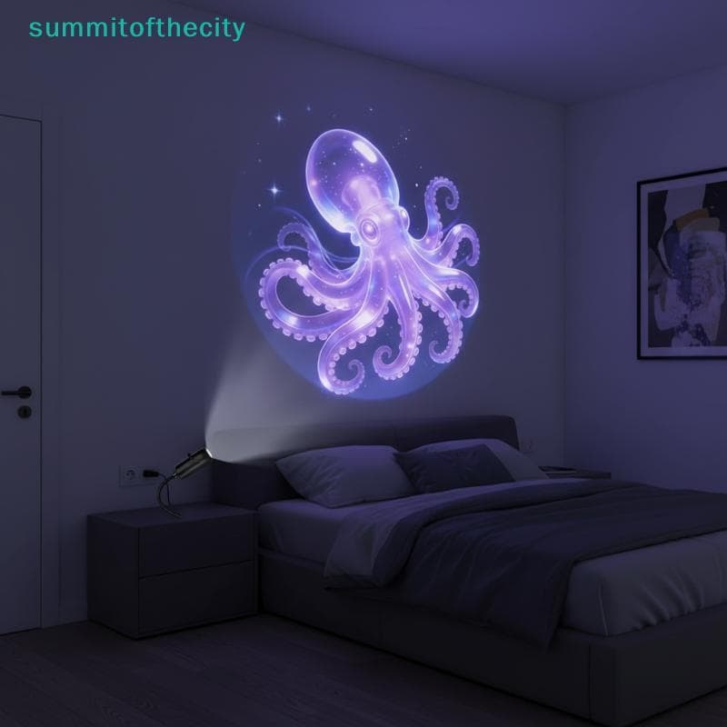 sum Padrão Oceano Tema Luz De Projeção USB Para Decoração De Teto De Quarto Infantil Lâmpada Portátil De Atmosfera Notur