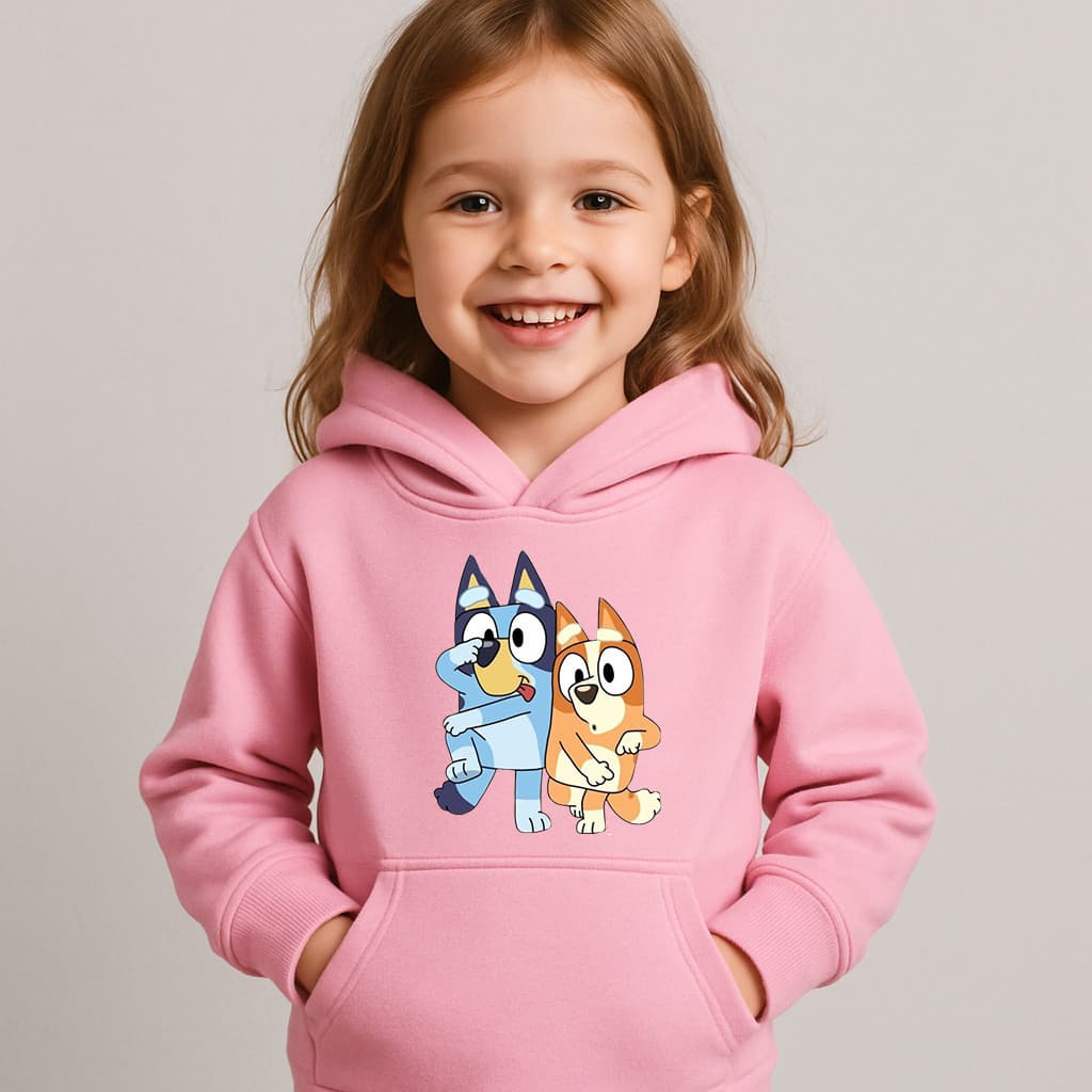 Moletom Infantil Bluey e Bingo Canguru Capuz Lançamento