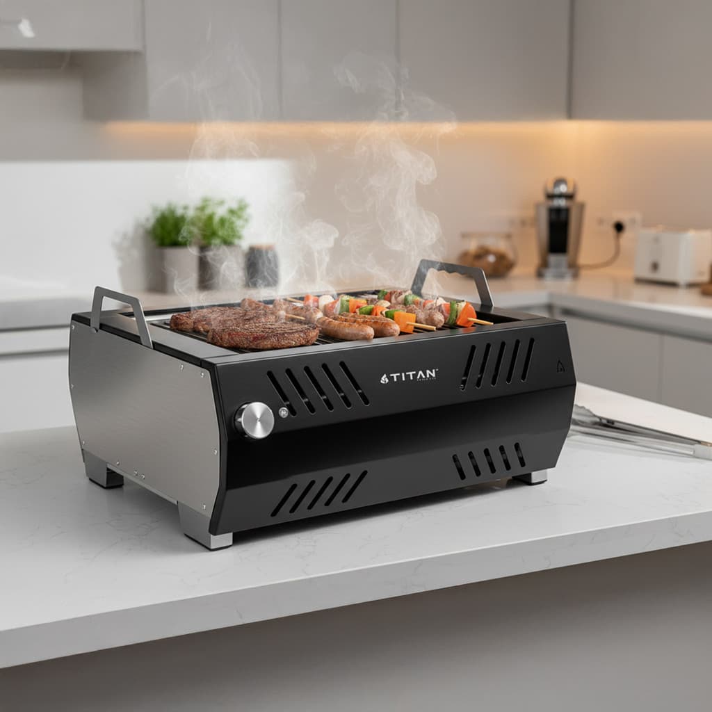 Churrasqueira Grill Elétrica Portátil Fine Move 2400W Preto Titan