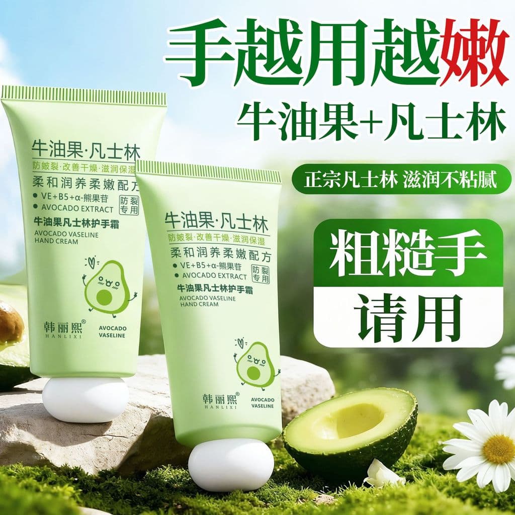 Han Lixi Abacate Vaselina Creme para as Mãos Creme Hidratante para as Mãos Melhora o Creme para as Mãos Não Pegajoso Hid