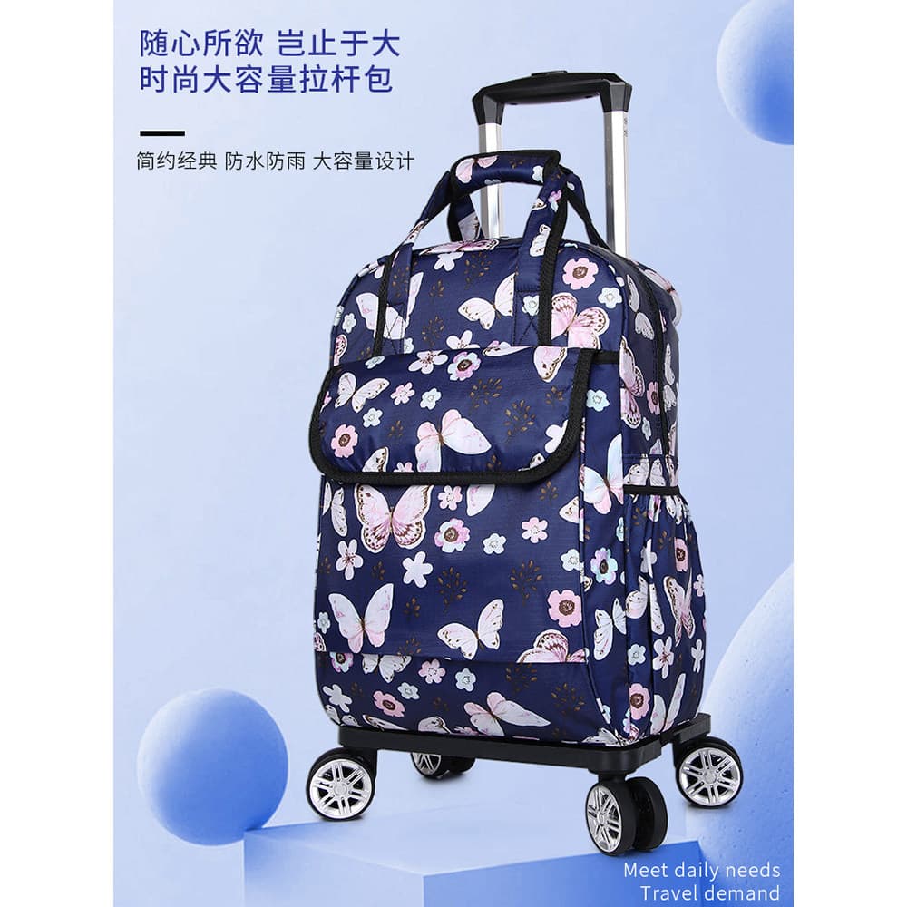 Saco de viagem carrinho pode ser transportado saco de viagem pulável dobrável carrinho mochila Universal roda saco de em