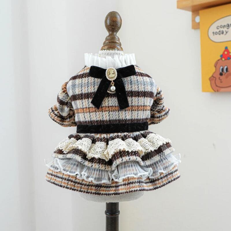 2026 Roupas Para Animais De Estimação Primavera E Outono Vestido Mailard De Princesa De Casamento Adequado Cães Pequenos