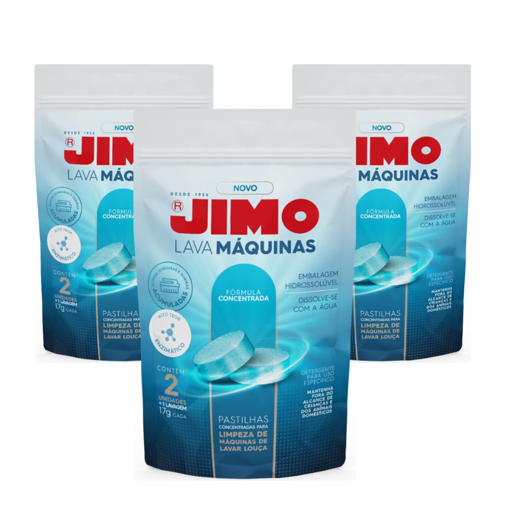 Jimo Lava-Máquinas Pastilhas Limpa e Desengordura Máquina de Lavar Louça -Kit com 3