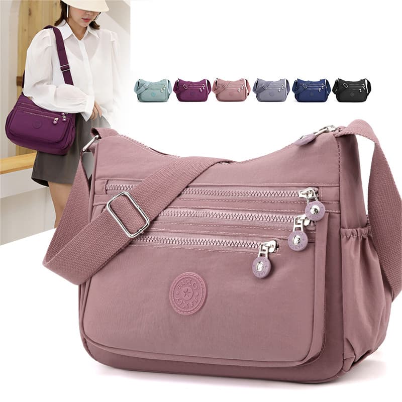 Bolsa Feminina Casual Multifuncional Transversal Bolsa Pequena com Design de Múltiplos Bolsos e Compartimentos