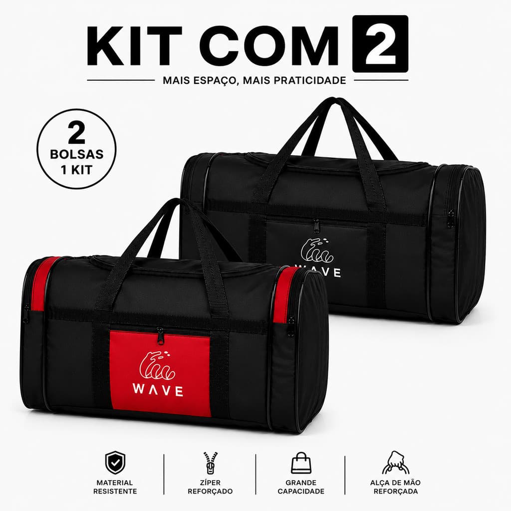 Kit 2 Mala Bolsas De Viagem Grande Reforçada Academia Bordo