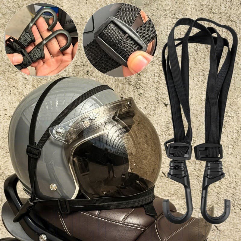 Alça De Bagagem De Motocicleta De 60/90 Cm-Cordão Elástico Para Carga De Capacete De 4 Garras-Com Fivela Retrátil Ajustá
