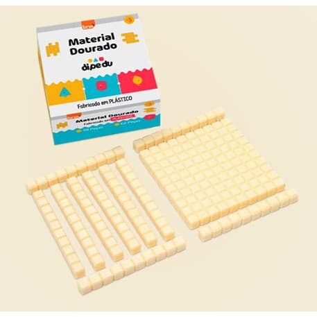 MATERIAL DOURADO PEDAGOGICO INDIVIDUAL DE PLASTICO 111 PEÇAS