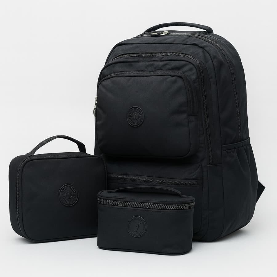 Kit Escolar Volta as Aulas Mochila + Lancheira + Estojo - 3 Peças