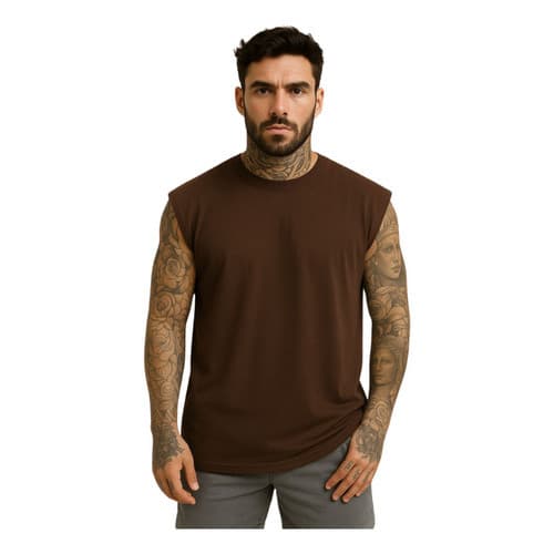 Camiseta Regata Oversized Masculina Academia Machão Treino