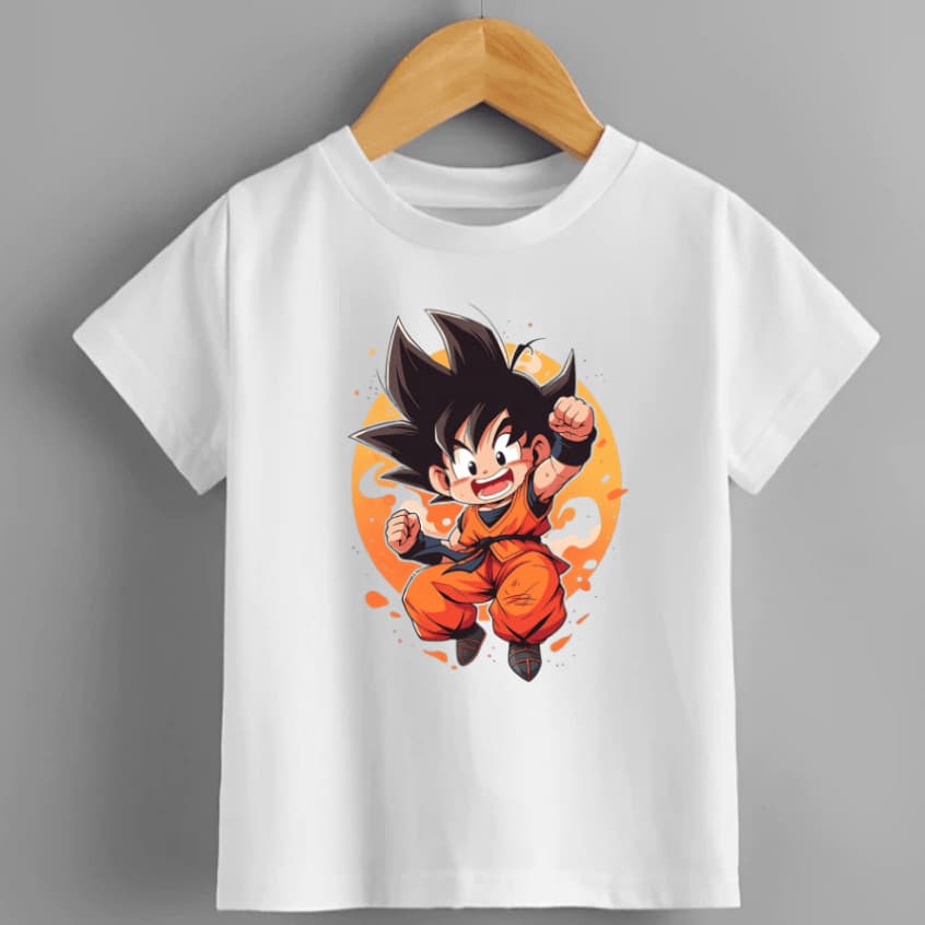Camiseta Infantil Juvenil Unissex Streetwear Dragon Ball Goku - Camisa Estilosa em Algodão 30.1