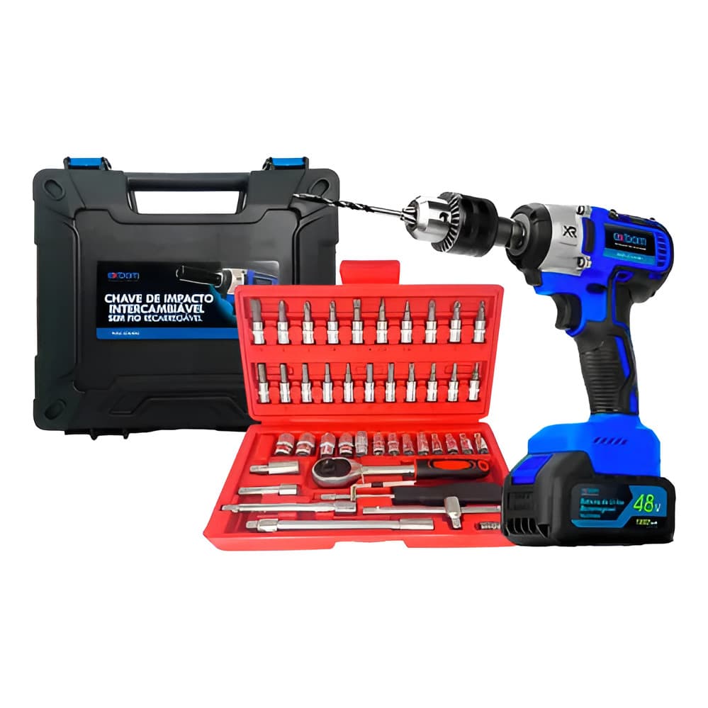 Kit Chave De Impacto Brushless 48v + Maleta 46 Peças