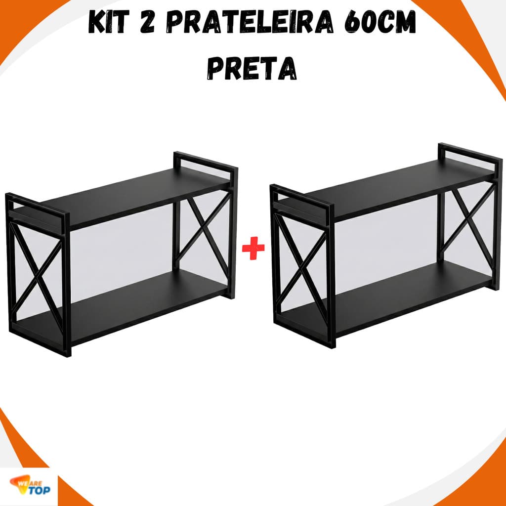 Kit 02 Prateleira Industrial Flutuante 60cm Envio Rápido Top