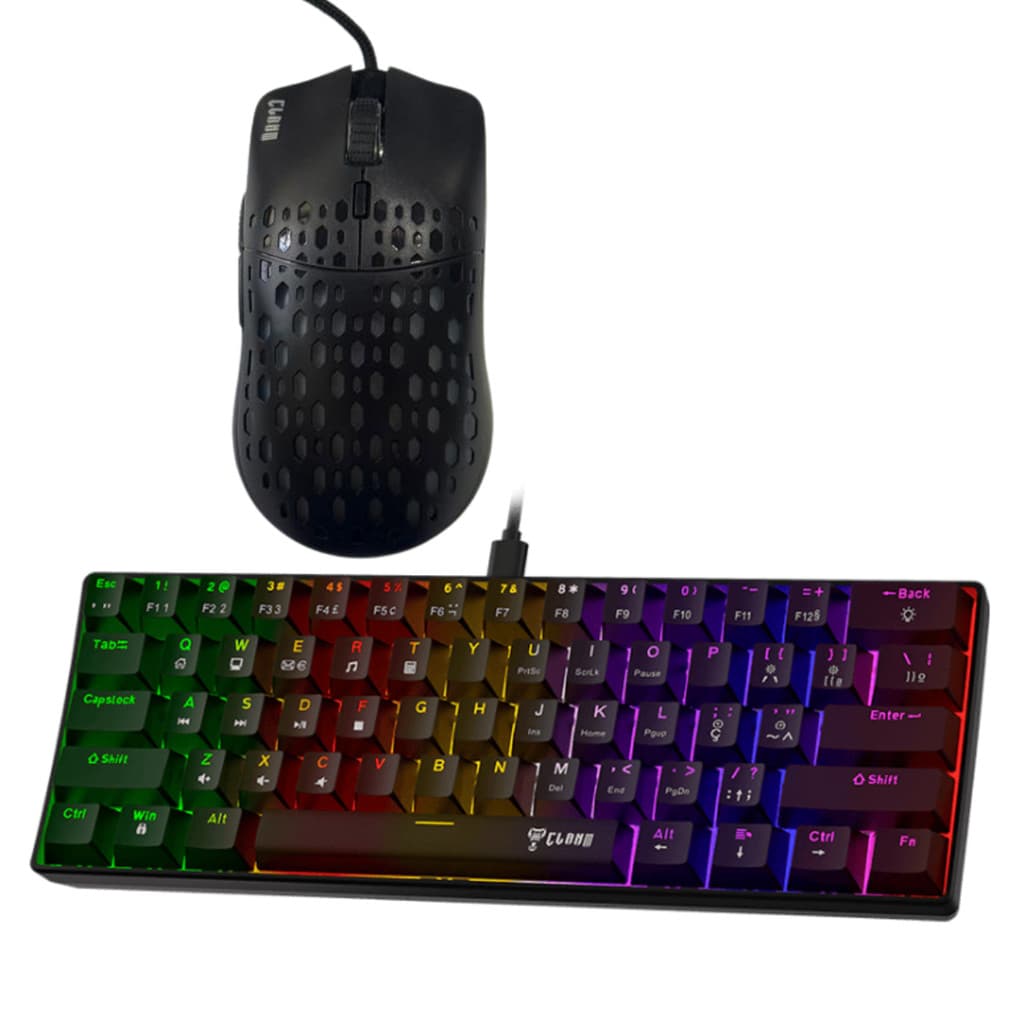 Kit Teclado Mecanico Walker V2 + Mouse Slits V2 Gamer RGB Clanm