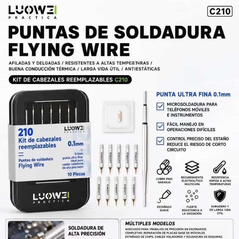LUOWEI Série C210 Ponta De Solda De Tubo De Aço Inoxidável Antioxidação Rápida Galvanizada Multicamadas Integrada