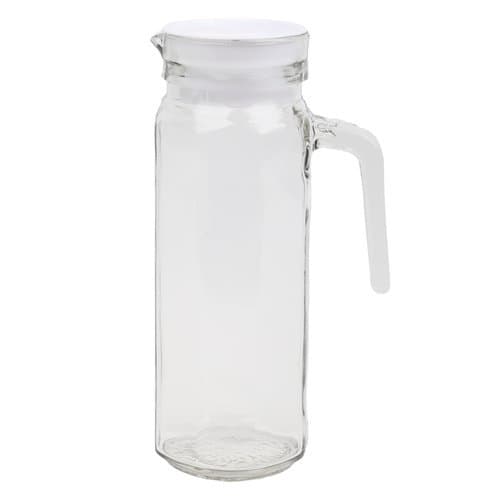 Jarra Vidro Transparente Redonda Capacidade 1 Litro Design Versátil Armazenamento Líquidos
