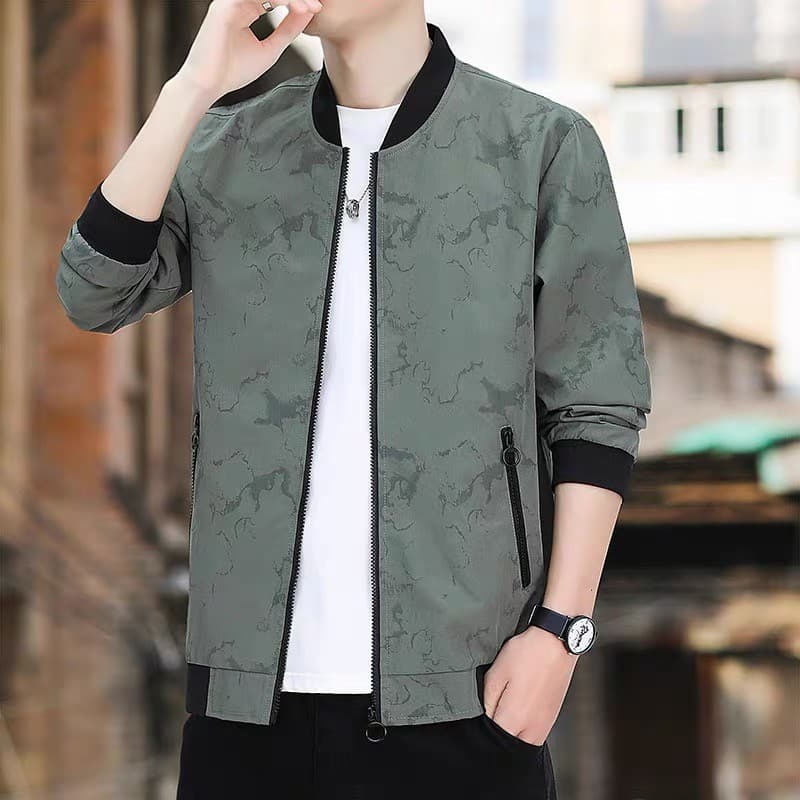 Primavera outono novo estilo gola de beisebol jaqueta masculina na moda Casual camuflagem jaqueta juventude moda All-Mat