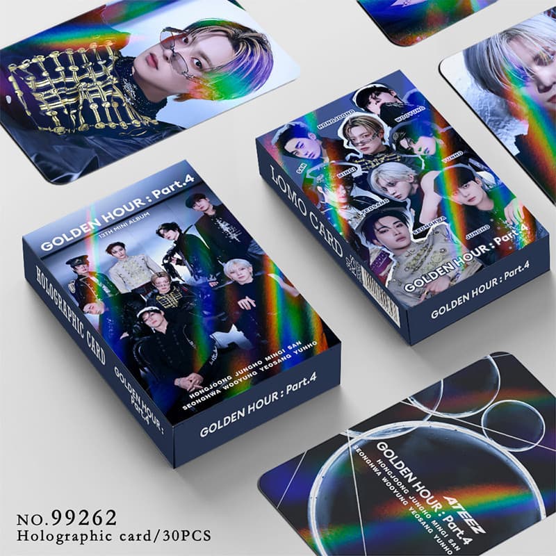 30 peças/caixa Cartões fotográficos ATEEZ Cartões holográficos Adrenaline Cartões de coleção KPOP LOMO 0SGK