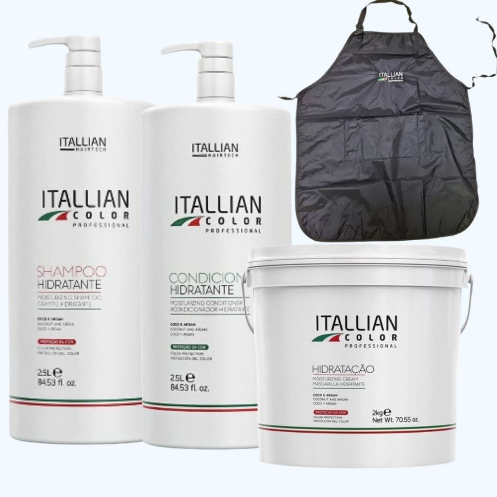 Kit Lavatório Itallian Color Profissional 3 Passos 2,5L + Avental Premium