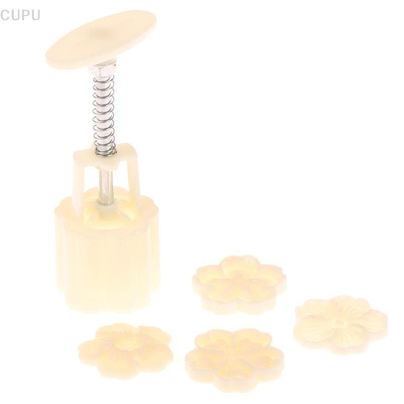 [CU] 4 Pçs/Set Mooncake Molde Flor De Cerejeira Flores Sakura Padrão Selos Mão Imprensa Êmbolos Ferramentas De Pastelari