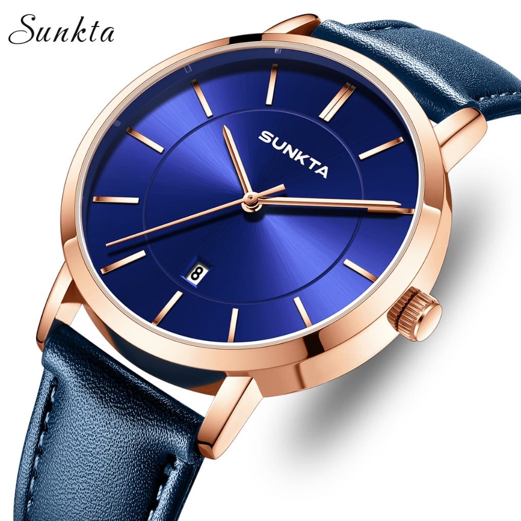 LIGE Relógio Masculino À Prova D'água Simples Casual Com Pulseira De Couro De Quartzo