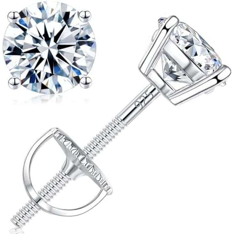 Brincos De Pérola De Água Doce Com Parte Traseira De Parafuso Para Mulheres Prata Esterlina 925 Sensível Genuíno 6 Mm Br
