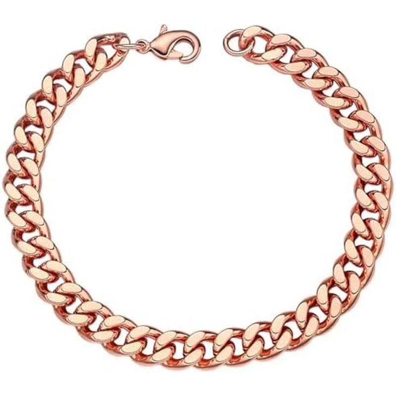 Pulseira De Cobre De Metais Celestiais Para Homens & amp ; Corrente Cubana Feminina – 99.9 % Puro 5 Mm , 7 , 9 , 12 De L