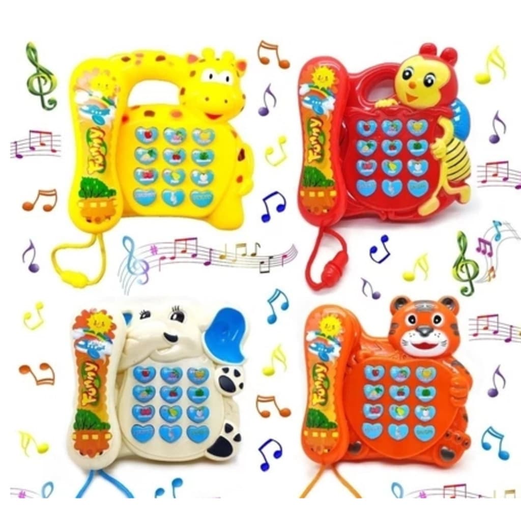 Telefone Musical Infantil Animal Tigre Brinquedo Educativo