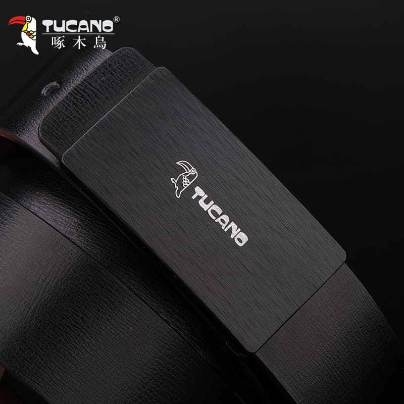 Woodpecker cinto genuíno masculino couro genuíno juventude couro suave fivela cinto de negócios simples moda cinto
