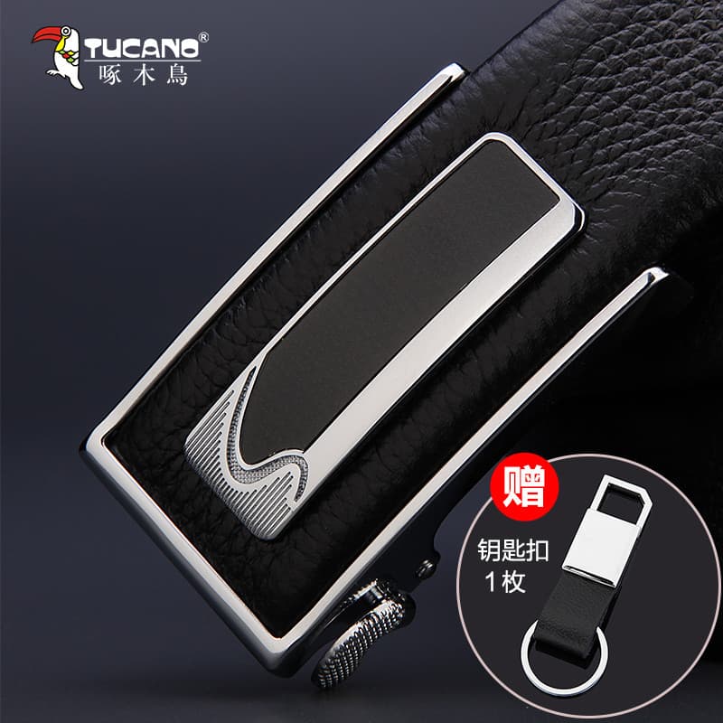 TUCANO/Woodpecker Cinto de fivela automática masculino primeira camada cinto de couro negócios Casual calças de uso inte