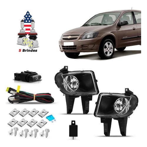 Kit Farol Celta Prisma 2007 2008 09 10 11 Milha+2 Brinde